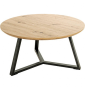 Couchtisch, 72cm (H), 80x80cm (BxT), rund, eiche / schwarz