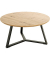 Couchtisch, 72cm (H), 80x80cm (BxT), rund, eiche / schwarz