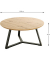 Couchtisch, 72cm (H), 80x80cm (BxT), rund, eiche / schwarz