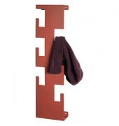 HAKU Möbel Wandgarderobe 47406 rot Metall 6 Haken 15,0 x 60,0 cm