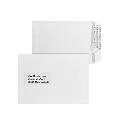 Versandtaschen 4610 PR KP, C5, mit Fenster, haftklebend, 90g, weiß