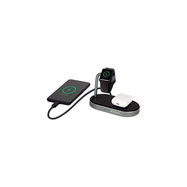 0023942495567 - 49556 Ladegeräte - Induktion WCS-02 Aluminium 3-in-1 Qi MFi WiFi+Apple Watch Charger 49556 0023942495567