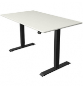 Sitz-Steh-Schreibtisch Move 1, elektrisch höhenverstellbar, 74-123cm (H), 140x80cm (BxT), rechteckig, weiß / anthrazit