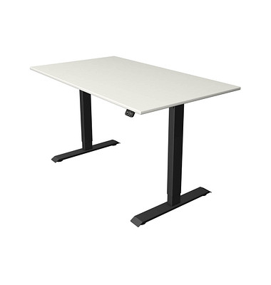Sitz-Steh-Schreibtisch Move 1, elektrisch höhenverstellbar, 74-123cm (H), 140x80cm (BxT), rechteckig, weiß / anthrazit