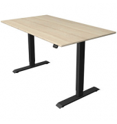 Sitz-Steh-Schreibtisch Move 1, elektrisch höhenverstellbar, 74-123cm (H), 140x80cm (BxT), rechteckig, ahorn / anthrazit