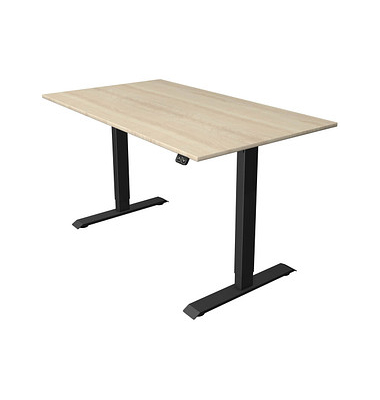Sitz-Steh-Schreibtisch Move 1, elektrisch höhenverstellbar, 74-123cm (H), 140x80cm (BxT), rechteckig, ahorn / anthrazit