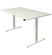 Sitz-Steh-Schreibtisch Move 1, elektrisch höhenverstellbar, 74-123cm (H), 140x80cm (BxT), rechteckig, weiß / weiß