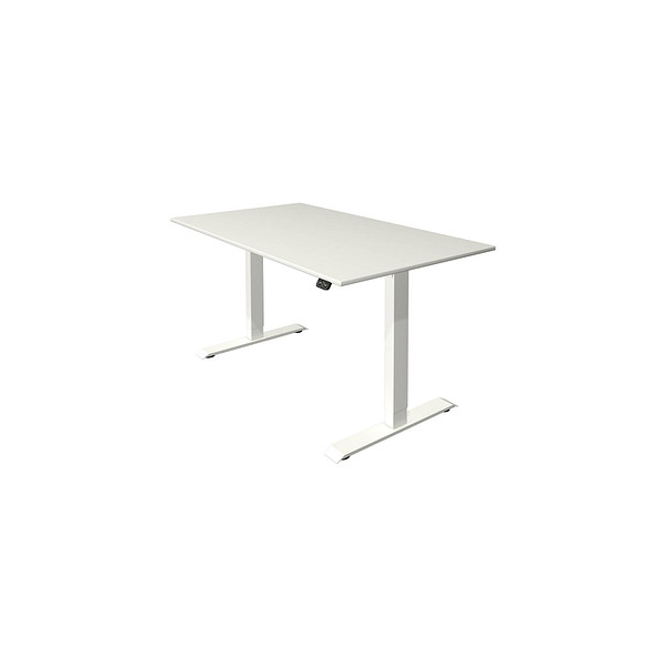 4044917444690 - Move 1 Elektrisch Höhenverstellbar Sitz-Stehschreibtisch Rechteckig Weiß T-Fuß 1400 (B) x 800 (T) x 1230 (H) mm Melamin Stahl
