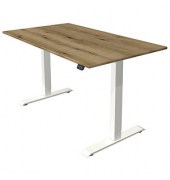 Sitz-Steh-Schreibtisch Move 1, elektrisch höhenverstellbar, 74-123cm (H), 140x80cm (BxT), rechteckig, eiche / weiß