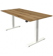 Sitz-Steh-Schreibtisch Move 1, elektrisch höhenverstellbar, 74-123cm (H), 160x80cm (BxT), rechteckig, eiche / weiß