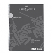 Collegeblock 400129411, Lineatur 28 / kariert mit Rand innen/außen, A4, 90g, grau, 80 Blatt