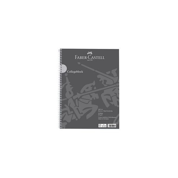 4002372100179 - Collegeblock 400129411 Lineatur 28 kariert mit Rand innen außen A4 90g grau 80 Blatt 4002372100179 Faber-Castell 4002372100179 - Collegeblock 400129411 Lineatur 28 kariert mit Rand innen außen A4 90g grau 80 Blatt 4002372100179 Faber-Castell