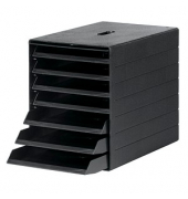 DURABLE Schubladenbox IDEALBOX PLUS  schwarz 1712001058, DIN C4 mit 7 Schubladen