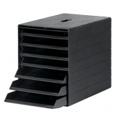 Schubladenbox IDEALBOX PLUS  schwarz 1712001058, DIN C4 mit 7