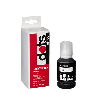 dots schwarz Tintenflasche kompatibel zu HP 32XL (1VV24AE)