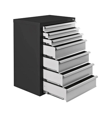 ADB MAMMUT Schubladenschrank lichtgrau, anthrazit 7 Schubladen 70,0 x 43,5 x 90,0 cm