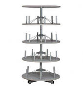 Ordnerdrehsäule 100355 grau, 4 Etagen, 96 Ordner, 163x80,5cm (HxØ)