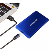 SAMSUNG Portable T7 1 TB externe SSD-Festplatte blau