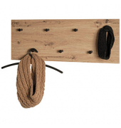HAKU Möbel Wandgarderobe 37442 eiche Holz 7 Haken 80,0 x 30,0 cm