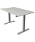 Sitz-Steh-Schreibtisch Move 1, elektrisch höhenverstellbar, 74-123cm (H), 140x80cm (BxT), rechteckig, lichtgrau / silber