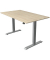 Sitz-Steh-Schreibtisch Move 1, elektrisch höhenverstellbar, 74-123cm (H), 140x80cm (BxT), rechteckig, ahorn / silber