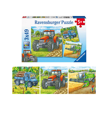 Ravensburger Große Landmaschinen Puzzle 3x 49 Teile