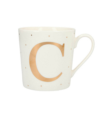 DEPESCHE Kaffeetassen Buchstabe C weißgold 0,3 l DEPESCHE Kaffeetassen Buchstabe C weißgold 0,3 l