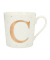 DEPESCHE Kaffeetassen Buchstabe C weißgold 0,3 l