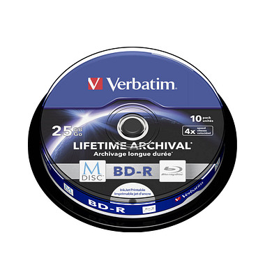 Blueray-Rohlinge Lifetime Archival 43825 BD-R, 25 GB, Spindel 