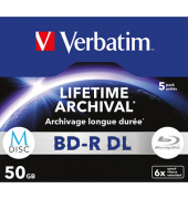 Blueray-Rohlinge Lifetime Archival 43846 BD-R, 50 GB, Jewel Case 