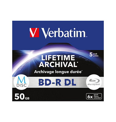 Bluray-Rohlinge Lifetime Archival 43846 BD-R, 50 GB, Jewel Case Bluray-Rohlinge Lifetime Archival 43846 BD-R, 50 GB, Jewel Case