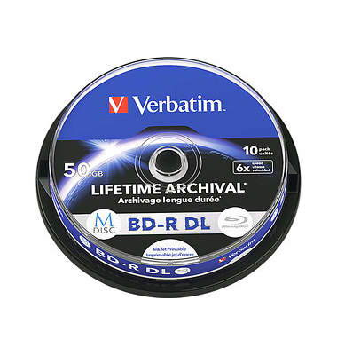 Bluray-Rohlinge Lifetime Archival 43847 BD-R, 50 GB, Spindel 