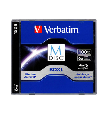 Blueray-Rohlinge 98912 BD-R, 100 GB, Jewel Case 