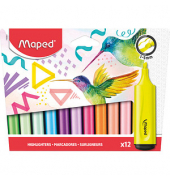 Textmarker Fluo Peps, M740901, Etui, 12-farbig sortiert, 1-5mm Keilspitze
