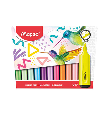 Textmarker Fluo Peps, M740901, Etui, 12-farbig sortiert, 1-5mm Keilspitze Textmarker Fluo Peps, M740901, Etui, 12-farbig sortiert, 1-5mm Keilspitze