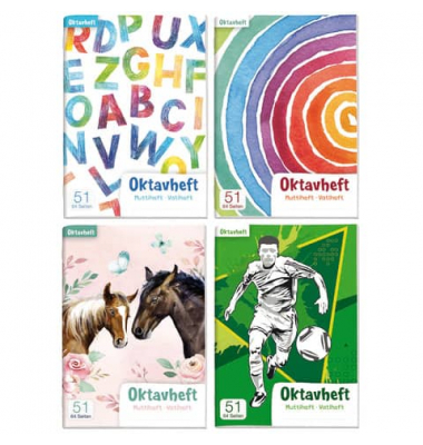 Oktavheft 5947-1 / liniert / keine, A6, 80g, bunt, 32 Blatt / 64 Seiten
