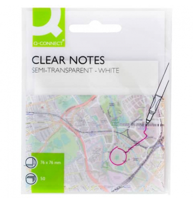 Haftnotizen KF10370, 76x76mm, transparent/weiß, quadratisch