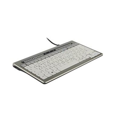 S-board 840 Design Tastatur UK QWERTY USB silber-weiss