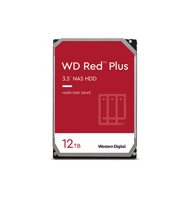 interne Festplatte Red Plus WD120EFBX, schwarz/rot, 3,5 Zoll (8,89cm), 12 TB, SSD