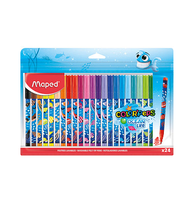 24 maped Ocean Life Filzstifte farbsortiert