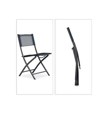relaxdays Klappstuhl anthrazit