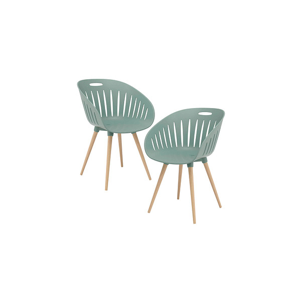 4014296946856 - Outdoor-Stuhl T2023 2 Stück ergonomische Kunststoffschale Füße ein- und ausdrehbar olive 4014296946856 - Outdoor-Stuhl T2023 2 Stück ergonomische Kunststoffschale Füße ein- und ausdrehbar olive