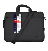 Trust Laptoptasche Bologna Slim Kunstfaser schwarz 24447 bis 40,6 cm (16 Zoll)