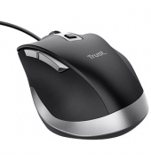 Trust Fyda Comfort Eco Maus ergonomisch kabelgebunden schwarz, silber