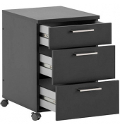 MÖBELPARTNER Rollcontainer anthrazit 3 Auszüge 41,0 x 49,6 x 60,0 cm