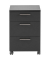 MÖBELPARTNER Rollcontainer anthrazit 3 Auszüge 41,0 x 49,6 x 60,0 cm
