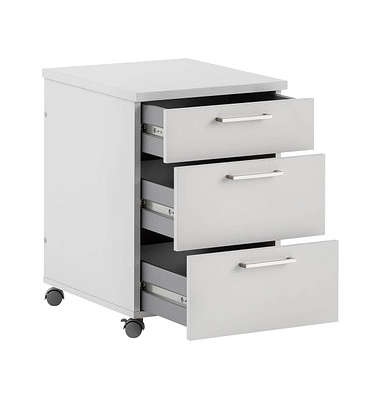 MÖBELPARTNER Rollcontainer lichtgrau 3 Auszüge 41,0 x 49,6 x 60,0 cm