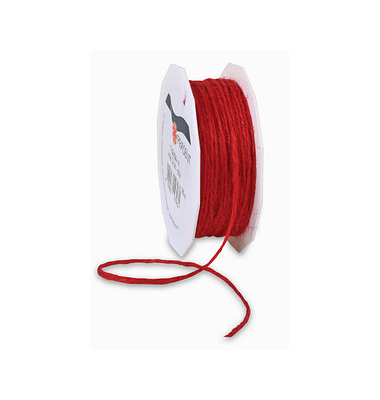 PRÄSENT Kordel Jute matt rot 2,0 mm x 25,0 m