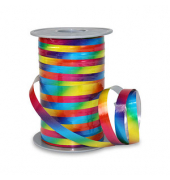Geschenkband POLY RAINBOW 4259-099, 10mm x 200m, blau/rot/gelb und grün