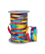 Geschenkband POLY RAINBOW 4259-099, 10mm x 200m, blau/rot/gelb und grün
